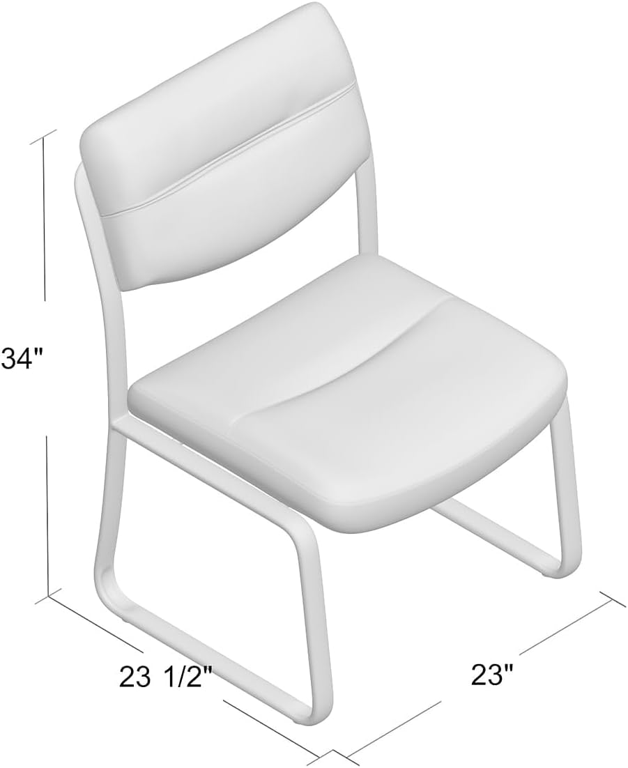 Boss Office Products B9539 Leather Sled Base Side Chair in Black, 250