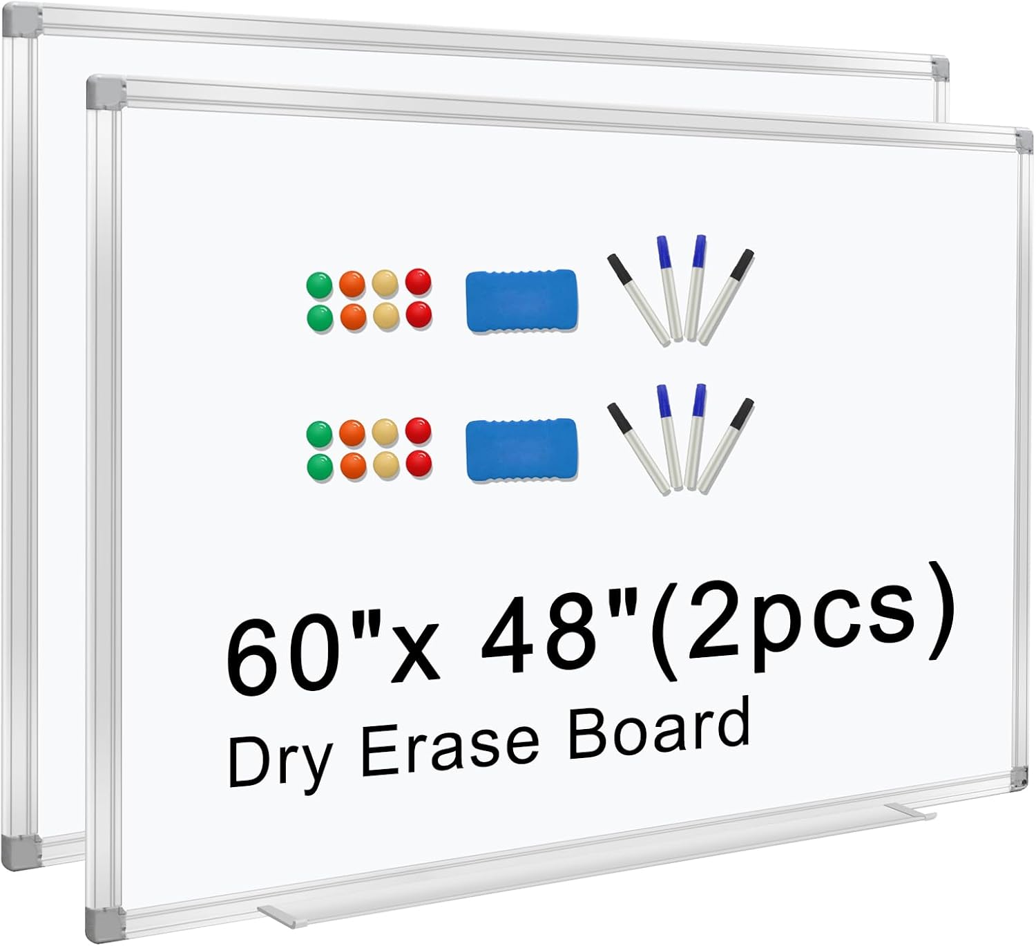 H-Qprobd Dry Erase Board for Wall 72"x40" Aluminum Presentation Magnetic Whiteboard with Long Pen Tray, Wall-Mounted White Board for School, Office and Home