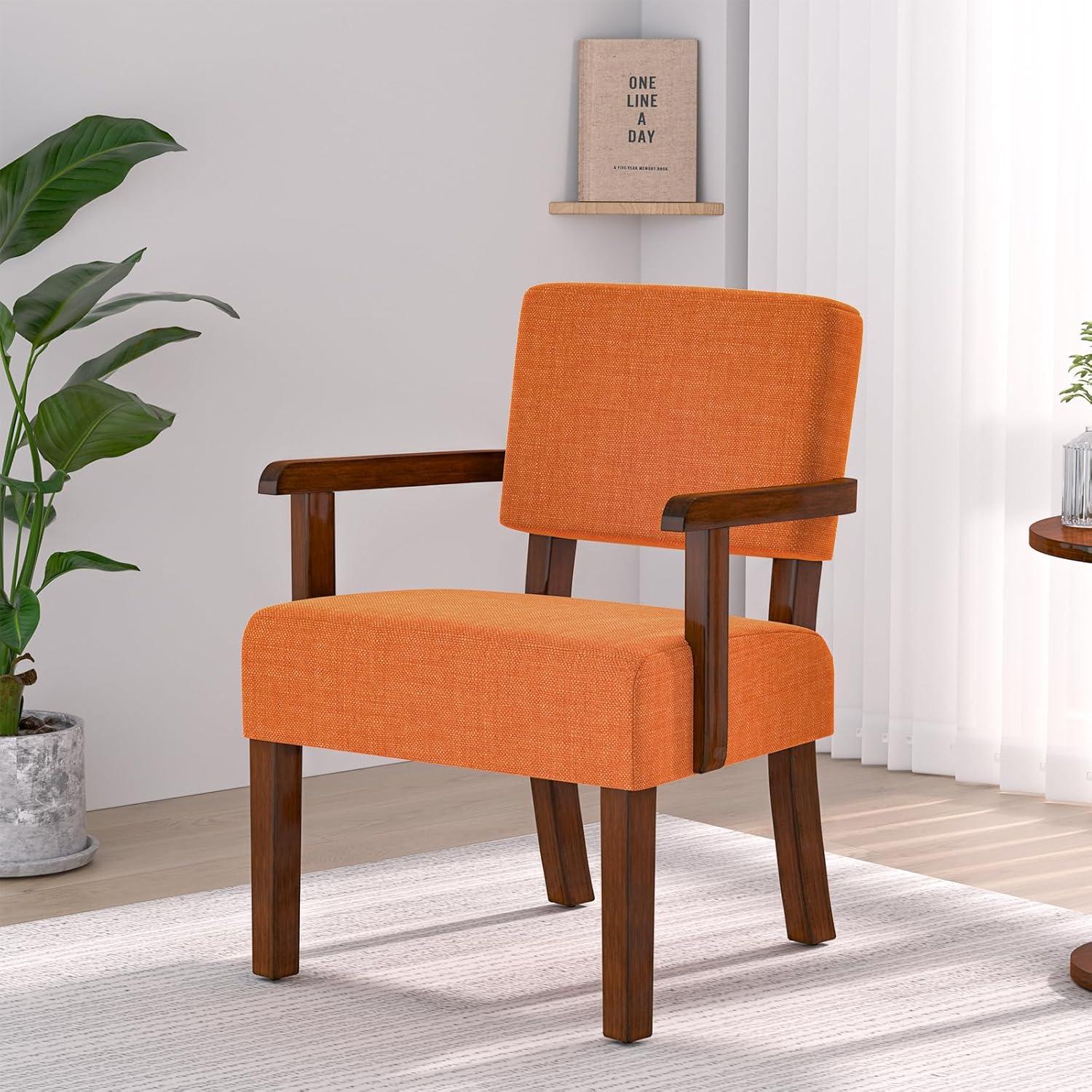 Accent Chair Set of 2 with Table, Living Room Chairs with Soft Seat and Armrests for Living Room Bedroom Reading Room Waiting Room (Beige) (AC01)