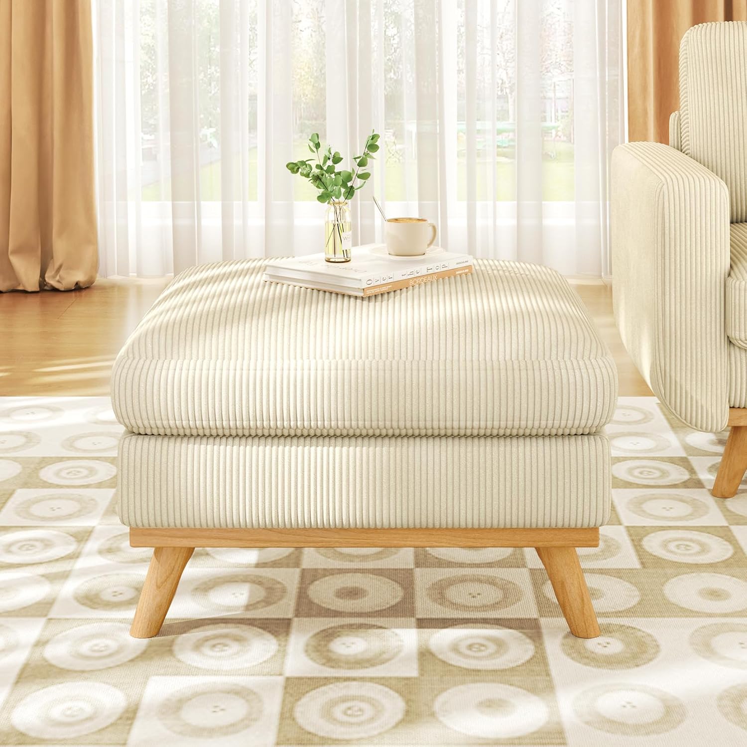 Vesgantti 68" Loveseat Sofa Black, Comfy Corduroy Couch with Spring Cushion and Solid Wood, Modern Extra Deep Seat for Bedroom, Living Room, Office